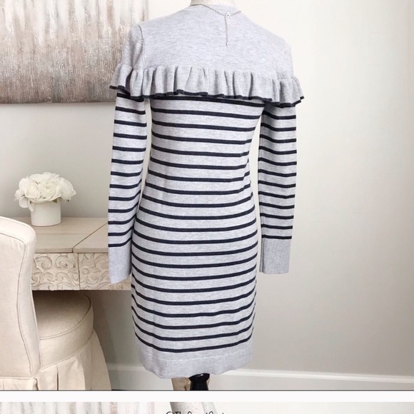 Vince Camuto grey sweater dress with ruffles - Picture 2 of 3